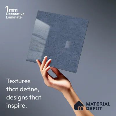 Grey Marble Look LM 10889 8 ft x 4 ft Glossy Finish Decorative Laminate - 1 mm | Suitable for TV Unit, Wardrobe, Kitchen Cabinets