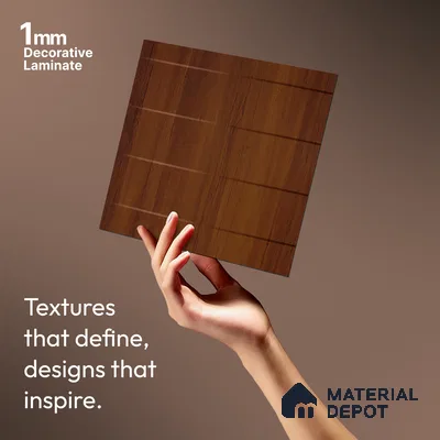 Wooden Look LM 10907 Red Teak 8 ft x 4 ft Texture Finish Decorative Laminate - 1 mm | Suitable for TV Unit, Wardrobe, Kitchen Cabinets