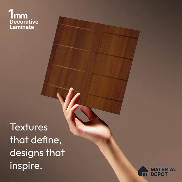 Wooden Look LM 10907 Red Teak 8 ft x 4 ft Texture Finish Decorative Laminate - 1 mm | Suitable for TV Unit, Wardrobe, Kitchen Cabinets