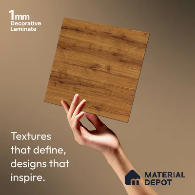 Wooden Look LM 10942 Chamois Tropical 8 ft x 4 ft Texture Finish Decorative Laminate - 1 mm | Suitable for TV Unit, Wardrobe, Kitchen Cabinets