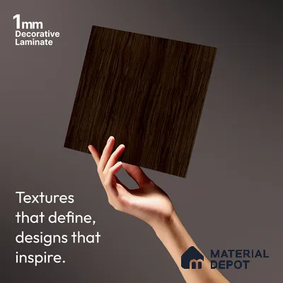 Wooden Look LM 10948 Lyon Walnut 8 ft x 4 ft Texture Finish Decorative Laminate - 1 mm | Suitable for TV Unit, Wardrobe, Kitchen Cabinets
