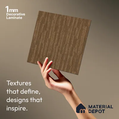 LM 10968 Snow Wood Brown 8 ft x 4 ft Suede Finish Decorative Laminate - 1 mm | Suitable for TV Unit, Wardrobe, Kitchen Cabinets