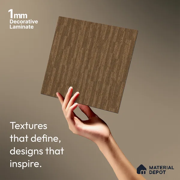 LM 10968 Snow Wood Brown 8 ft x 4 ft Suede Finish Decorative Laminate - 1 mm | Suitable for TV Unit, Wardrobe, Kitchen Cabinets