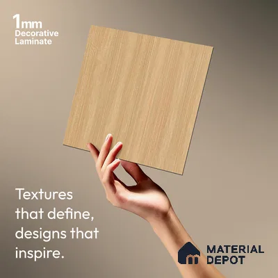 Wooden Look LM 10972 Original Teak 8 ft x 4 ft Suede Finish Decorative Laminate - 1 mm | Suitable for TV Unit, Wardrobe, Kitchen Cabinets
