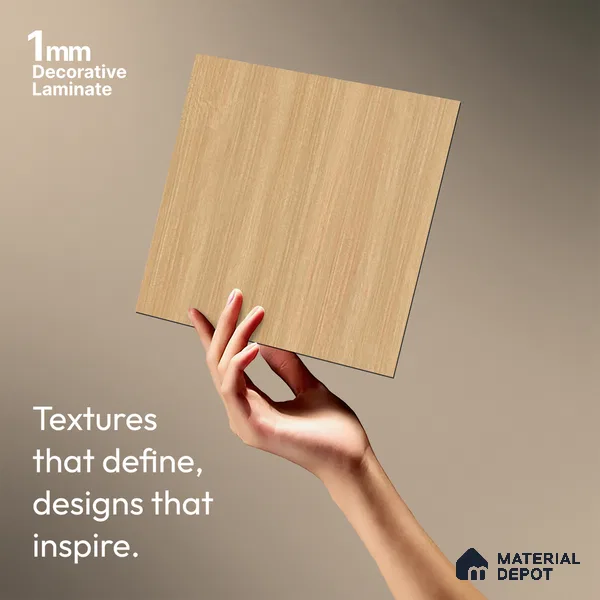 Wooden Look LM 10972 Original Teak 8 ft x 4 ft Suede Finish Decorative Laminate - 1 mm | Suitable for TV Unit, Wardrobe, Kitchen Cabinets
