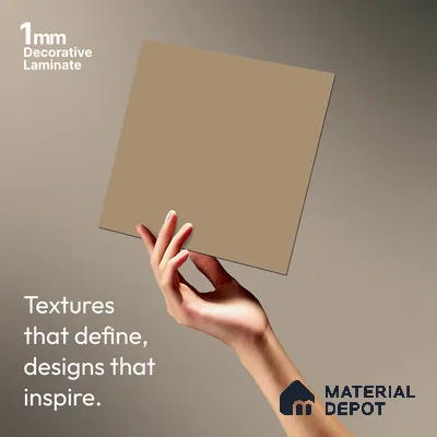 Beige Solid Colors Look LM 10986 8 ft x 4 ft Suede Finish Decorative Laminate - 1 mm | Suitable for Living Room, Kitchen, Office