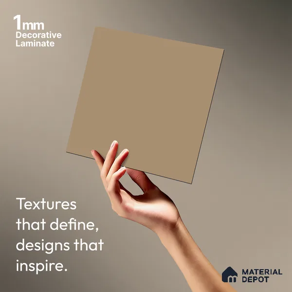 Beige Solid Colors Look LM 10986 8 ft x 4 ft Suede Finish Decorative Laminate - 1 mm | Suitable for Living Room, Kitchen, Office