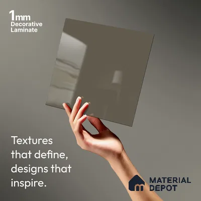 LM 19424 D Slate Solid Color Finish 8 ft x 4 ft Decorative Laminate - 1 mm | Suitable for Living Room, Kitchen, Office