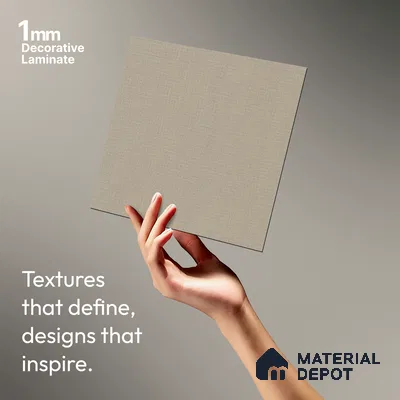 Grey Fabric Look LM 20985 8 ft x 4 ft Texture Finish Decorative Laminate - 1 mm | Suitable for TV Unit, Wardrobe, Kitchen Cabinets