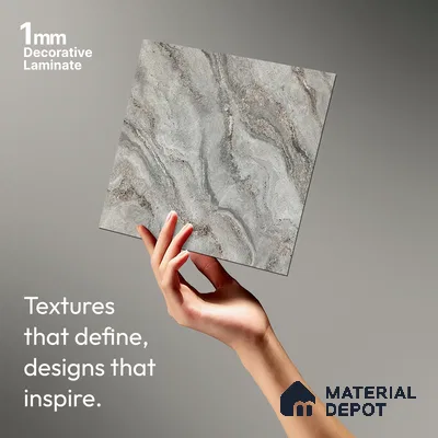 Grey Textured Solid Look LM 20995 8 ft x 4 ft Texture Finish Decorative Laminate - 1 mm | Suitable for TV Unit, Wardrobe, Kitchen Cabinets