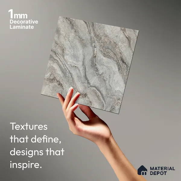 Grey Textured Solid Look LM 20995 8 ft x 4 ft Texture Finish Decorative Laminate - 1 mm | Suitable for TV Unit, Wardrobe, Kitchen Cabinets