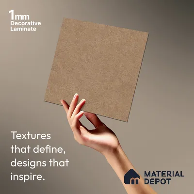 Brown Fabric Look LM 21008 8 ft x 4 ft Texture Finish Decorative Laminate - 1 mm | Suitable for TV Unit, Wardrobe, Kitchen Cabinets