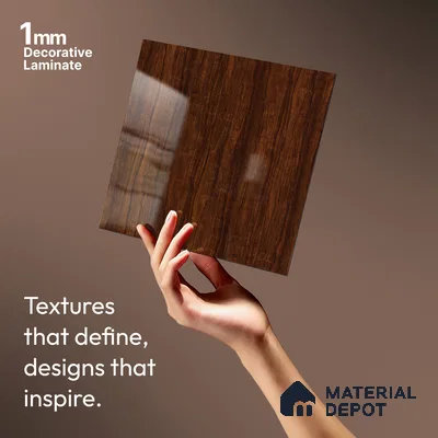 Wooden Look LM 21011 8 ft x 4 ft High Gloss Finish Decorative Laminate - 1 mm | Suitable for TV Unit, Wardrobe, Kitchen Cabinets