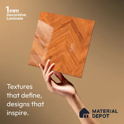 Wooden Look LM 21016 8 ft x 4 ft High Gloss Finish Decorative Laminate - 1 mm | Suitable for TV Unit, Wardrobe, Kitchen Cabinets