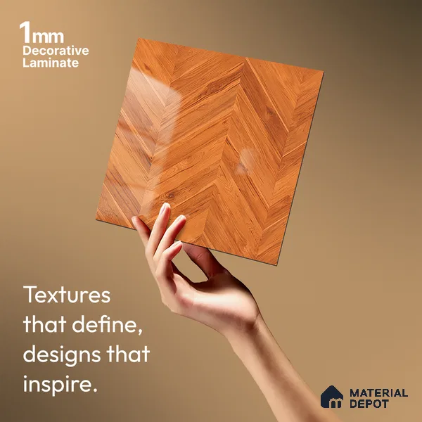 Wooden Look LM 21016 8 ft x 4 ft High Gloss Finish Decorative Laminate - 1 mm | Suitable for TV Unit, Wardrobe, Kitchen Cabinets