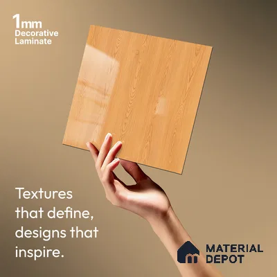 Wooden Look LM 21019 8 ft x 4 ft High Gloss Finish Decorative Laminate - 1 mm | Suitable for TV Unit, Wardrobe, Kitchen Cabinets