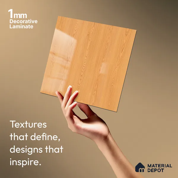 Wooden Look LM 21019 8 ft x 4 ft High Gloss Finish Decorative Laminate - 1 mm | Suitable for TV Unit, Wardrobe, Kitchen Cabinets