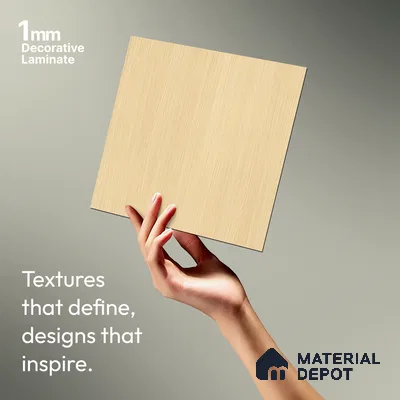 Wooden Look LM 21034 8 ft x 4 ft Suede Finish Decorative Laminate - 1 mm | Suitable for TV Unit, Wardrobe, Kitchen Cabinets