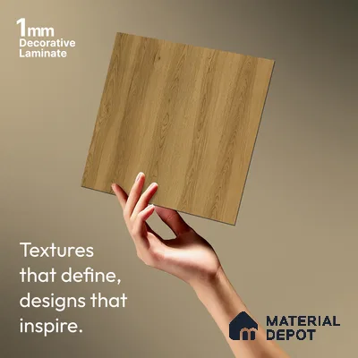 Wooden Look LM 21039 8 ft x 4 ft Suede Finish Decorative Laminate - 1 mm | Suitable for TV Unit, Wardrobe, Kitchen Cabinets