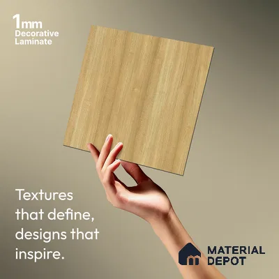 Wooden Look LM 21040 8 ft x 4 ft Suede Finish Decorative Laminate - 1 mm | Suitable for TV Unit, Wardrobe, Kitchen Cabinets