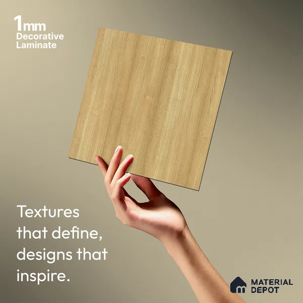 Wooden Look LM 21040 8 ft x 4 ft Suede Finish Decorative Laminate - 1 mm | Suitable for TV Unit, Wardrobe, Kitchen Cabinets