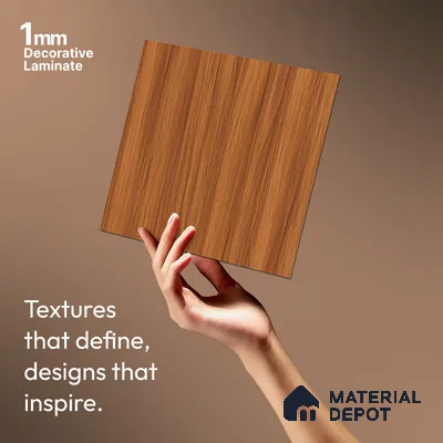 Wooden Look LM 21041 8 ft x 4 ft Suede Finish Decorative Laminate - 1 mm | Suitable for TV Unit, Wardrobe, Kitchen Cabinets