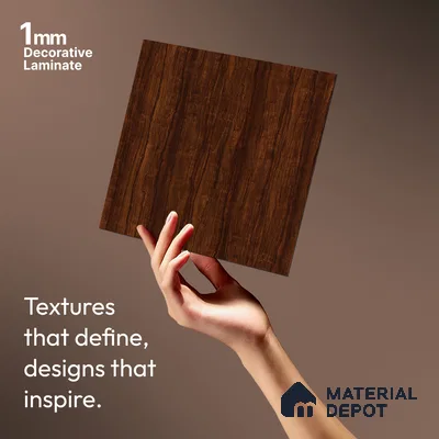 Wooden Look LM 21043 8 ft x 4 ft Suede Finish Decorative Laminate - 1 mm | Suitable for TV Unit, Wardrobe, Kitchen Cabinets
