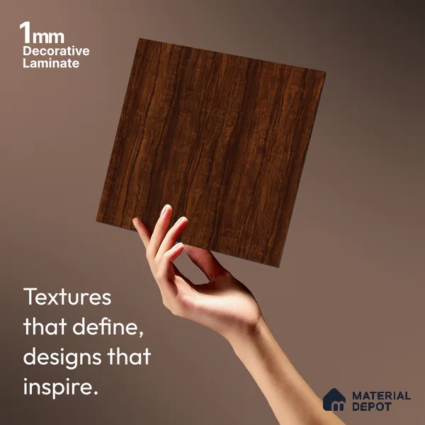 Wooden Look LM 21043 8 ft x 4 ft Suede Finish Decorative Laminate - 1 mm | Suitable for TV Unit, Wardrobe, Kitchen Cabinets