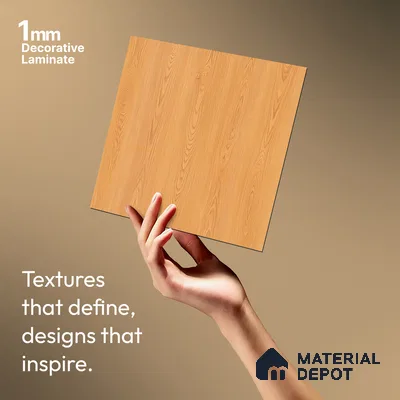 Wooden Look LM 21044 8 ft x 4 ft Suede Finish Decorative Laminate - 1 mm | Suitable for TV Unit, Wardrobe, Kitchen Cabinets