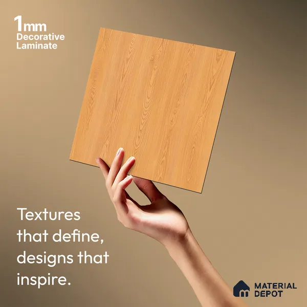 Wooden Look LM 21044 8 ft x 4 ft Suede Finish Decorative Laminate - 1 mm | Suitable for TV Unit, Wardrobe, Kitchen Cabinets
