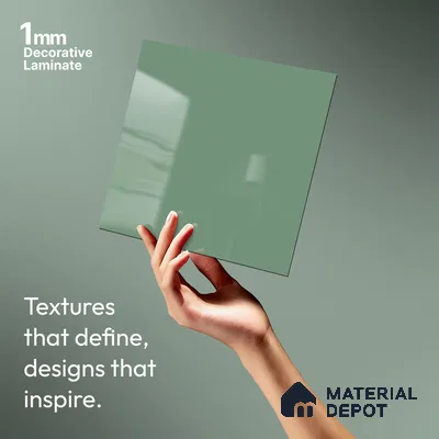 LM 21048 Cyan High Gloss Finish 8 ft x 4 ft Decorative Laminate - 1 mm | Suitable for Living Room, Kitchen, Office