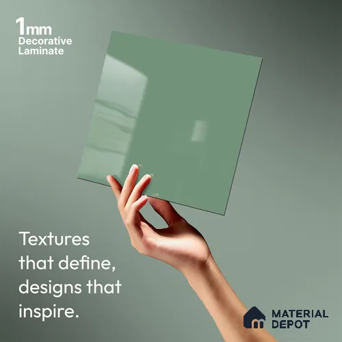 LM 21048 Cyan High Gloss Finish 8 ft x 4 ft Decorative Laminate - 1 mm | Suitable for Living Room, Kitchen, Office