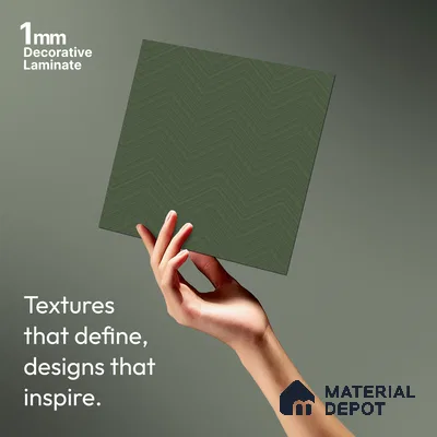 Patterned Look LM 21066 G Mint Acute Texture Finish 8 ft x 4 ft Decorative Laminate - 1 mm | Suitable for Bedroom, TV Unit, Wardrobe