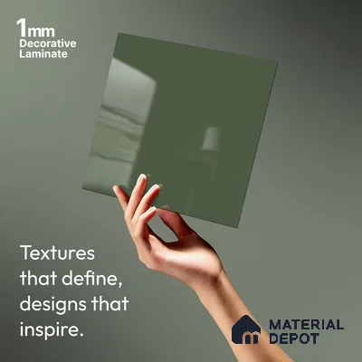 LM 21066 Mint High Gloss Finish 8 ft x 4 ft Decorative Laminate - 1 mm | Suitable for Living Room, Kitchen, Office