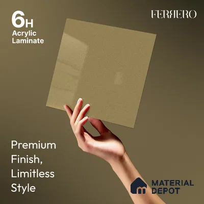Brown Solid Color Acrylic Laminate LM 24332 8 ft x 4 ft High Gloss Finish - 1.5 mm | Matching Edgeband code - EB 02122 | Suitable for TV Unit, Wardrobe, Cabinets
