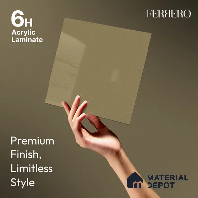 Beige  Acrylic Laminate LM 24550 8 ft x 4 ft High Gloss Finish - 1.5 mm | Matching Edgeband code - EB 02110 | Suitable for TV Unit, Wardrobe, Cabinets
