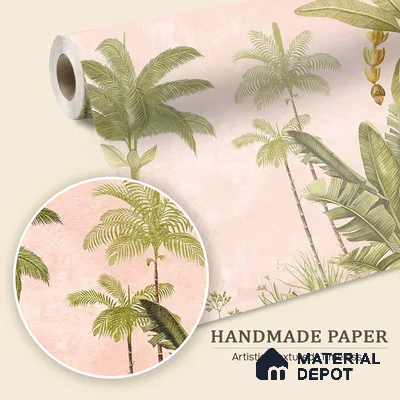 A Jungle Village, Nature Theme Wallpaper, Customised Sukoon Series Handmade Nature Design (Customised Size Wallpaper)