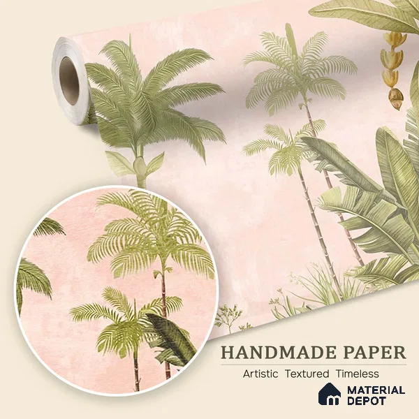 A Jungle Village, Nature Theme Wallpaper, Customised Sukoon Series Handmade Nature Design (Customised Size Wallpaper)