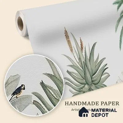 A Story by the Garden Wallpaper,Customised Sukoon Series Handmade Nature Design (Customised Size Wallpaper)