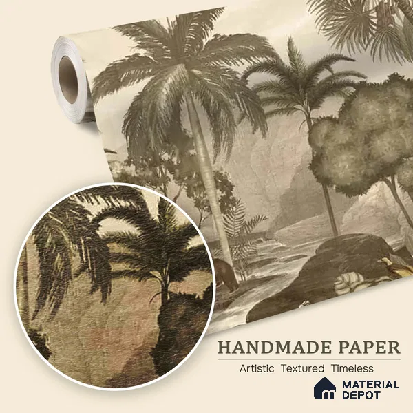 Anandvan Jungle Theme Customised Wallpaper, Sepia Sukoon Series Handmade Nature Design (Customised Size Wallpaper)