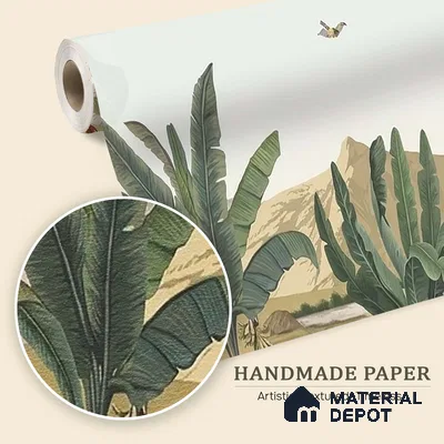 Andaaj, Lush Forest Theme Wallpaper for Rooms, Customised Sukoon Series Handmade Nature Design (Customised Size Wallpaper)