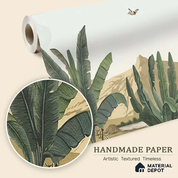 Andaaj, Lush Forest Theme Wallpaper for Rooms, Customised Sukoon Series Handmade Nature Design (Customised Size Wallpaper)