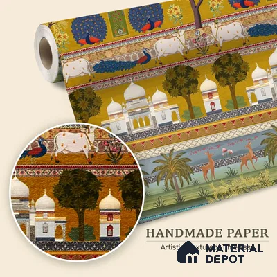 Bageecha Indian Garden Wallpaper Customised Sukoon Series Handmade Patterned Design (Customised Size Wallpaper)