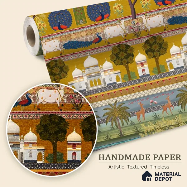 Bageecha Indian Garden Wallpaper Customised Sukoon Series Handmade Patterned Design (Customised Size Wallpaper)
