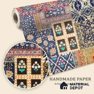 Banaras | Navy Blue Rajasthani Floral Traditional Look Wallpaper Handmade (Customised Size)