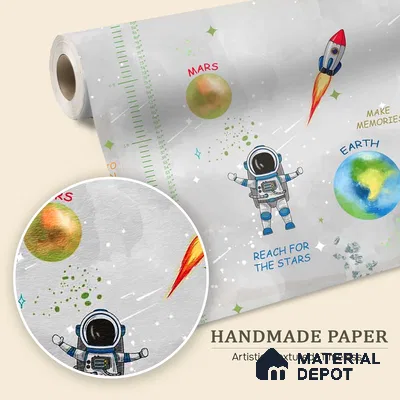 Customized Space Theme Wallpaper Design for Kids Room Sparkla N Shine Series Handmade Space Design (Customised Size Wallpaper)