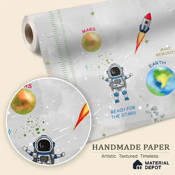 Customized Space Theme Wallpaper Design for Kids Room Sparkla N Shine Series Handmade Space Design (Customised Size Wallpaper)
