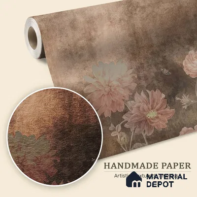 Dusky Charm, Rustic Floral Theme Wallpaper, Customised Sukoon Series Handmade Florals Design (Customised Size Wallpaper)