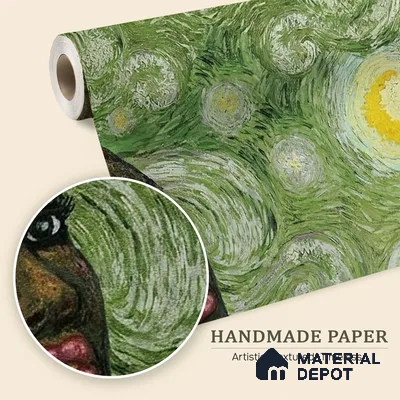 Hey Olive, Fusion Art Theme Wallpaper, Customised Sukoon Series Handmade Abstract Design (Customised Size Wallpaper)