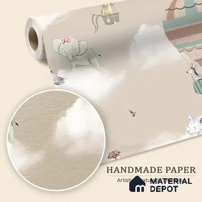 Hot Air Balloons with Animals Wallpaper for Kids Room Walls, Kids Wall Designs Sparkla N Shine Series Handmade Entertainment Design (Customised Size Wallpaper)